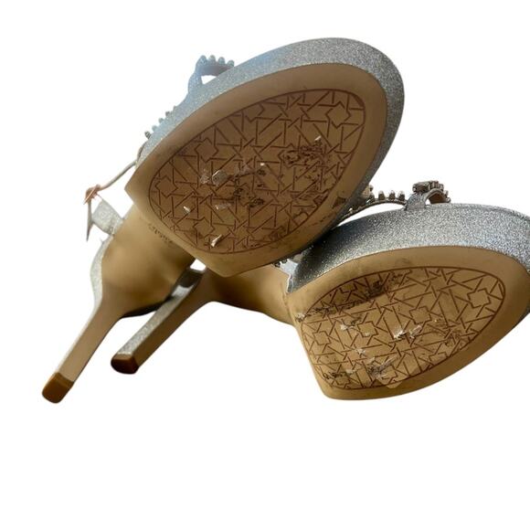 *Jewel Badgley Mischka Galllant Platform Evening Silver Glitter Sandals – Sz 11 - Picture 11 of 12